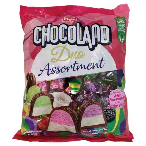 Elban Chokoraendeu Dyuo Eosolteumeonteu Chokolrit , 1 Pack , 500 g (엘반 초코랜드 듀오 어솔트먼트 초콜릿)