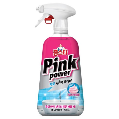 Homseuta Pink Pawo Yoksil Jjideunttae Keulrineo , 750 ml, 1 Pack (홈스타 핑크파워 욕실 찌든때 클리너, 750ml, 1개)