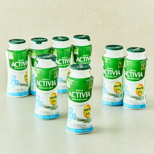 Aektibia Seoltang Additive-Free Bottles White Plain , 130 ml, 8 Pack , 1 Pack (액티비아 설탕 무첨가 병 화이트 플레인, 130ml, 8개입, 1개)