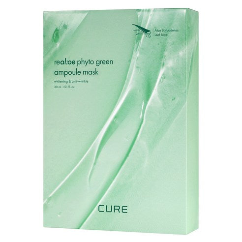 Gimjeongmunal Ra Senseu Kyueo Rial Pito Green Ampoule Mask , 10 Pack , 1 Pack (김정문알로에 라 센스 로에 큐어 리알로에 피토 그린 앰플 마스크, 10개입, 1개)