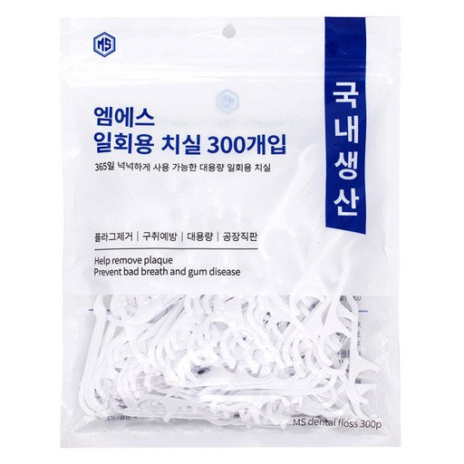 Emseudental Hoeyong Chisil 400 D, 80 mm, 300 Pack , 1 Pack (엠스덴탈 회용 치실)