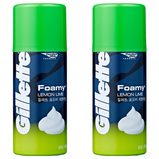 Gillette Packets Omi Lemon Raim Swebing Foam , 175 g, 2 Pack (오미 라임 쉐빙)