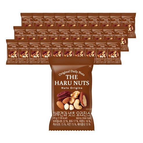 Harugyeon Neotcheu Orijinseu Mikseuneot , 20 g, 30 Pack (하루견과 넛츠 오리진스 믹스넛, 20g, 30개)