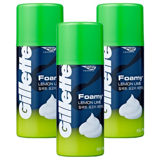 Gillette Packets Omi Lemon Raim Swebing Foam , 175 g, 3 Pack (오미 라임 쉐빙)
