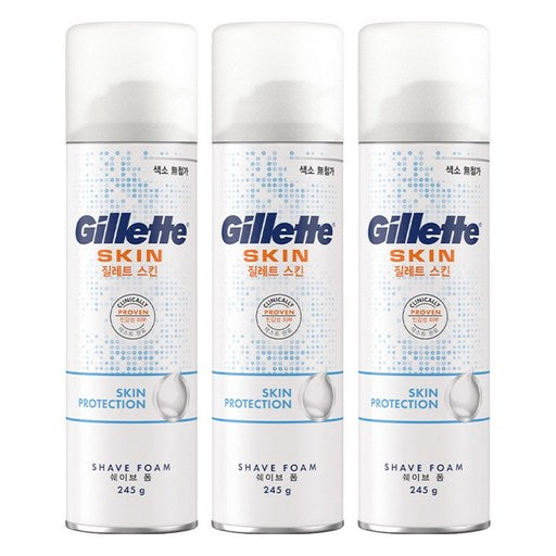 Gillette Toner Tek Swebing Foam , 245 g, 3 Pack (텍 쉐빙)