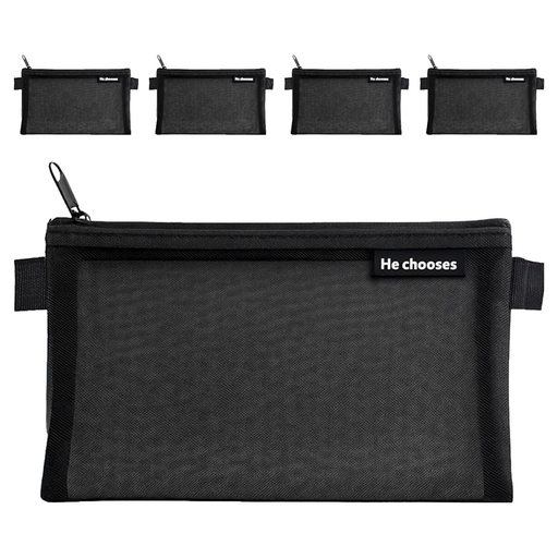 Mungudam Meswi Pauchihyeong Pil Whole , Black , 5 Pack (문구담 메쉬 파우치형 필)