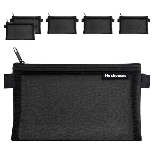 Mungudam Meswi Pauchihyeong Pil Whole , Black , 6 Pack (문구담 메쉬 파우치형 필)