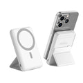 Podoru MAC Set Peu Bojo Pear Teori PD 22.5 W Gosok Charging 10000 mAh Large Size Wireless Apon Bojobeteori Portable Stand , White (Podoru 맥세이프 보조배터리 PD22.5W 고속충전 10000mAh 대용량 무선 아이폰 보조베터리 휴대용 거치대, 화이트)