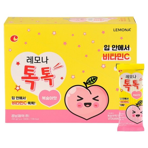 Remona Toktok Vitamin C 100 Packets , 200 g, 1 Pack (레모나 톡톡)