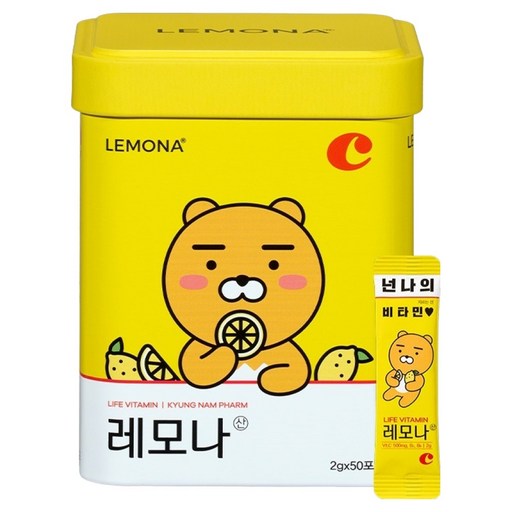 Remona Kakaopeurenjeu Vitamin C 50 Packets , 100 g, 1 Pack (레모나 카카오프렌즈)