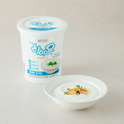 Geongukyueop Hayo Peubaotik Plain Yogurt , 900 g, 1 Pack , 1 Pack (건국유업 하이요 프로바이오틱 플레인 요거트, 900g, 1개, 1개입)