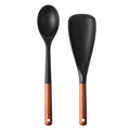 Comet Kichin Udeu Haendeul Silrikon Jorigu 2 Types Set , Black , 1 Set , Bokeum Seupun + Multi Seupun (코멧 키친 우드 핸들 실리콘 조리도구 2종 세트, 블랙, 1세트, 볶음 스푼 + 멀티 스푼)