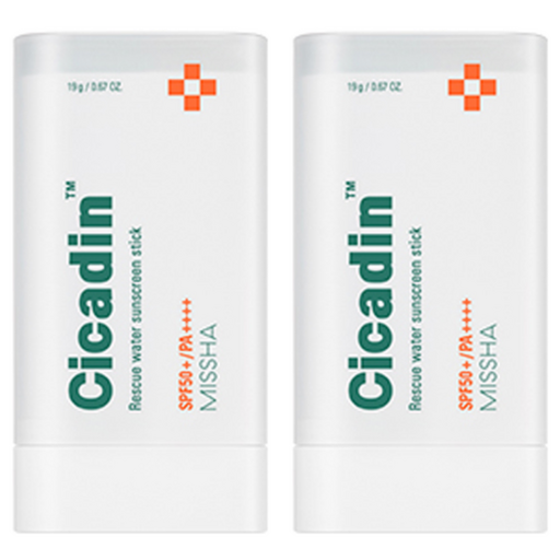 Misya Sikadin Reseukyu Woteo Seon Stick SPF 50+ PA++++, 19 g, 2 Pack (미샤 시카딘 레스큐 워터 선)