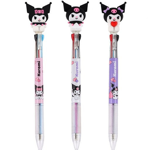 Sanriokaerikteojeu Kumi Pigyueo 3 Saek Bolpen 3 Types Mungu Set , Raendeombalsong , 1 Set (산리오캐릭터즈 쿠미 피규어 색 볼펜 문구 랜덤발송)