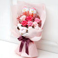 morningscent Binukkot Kindeojo Kkotdabal + Chokolrit 2 p, Pink , 1 Pack (비누꽃 킨더조 꽃다발 초콜릿)