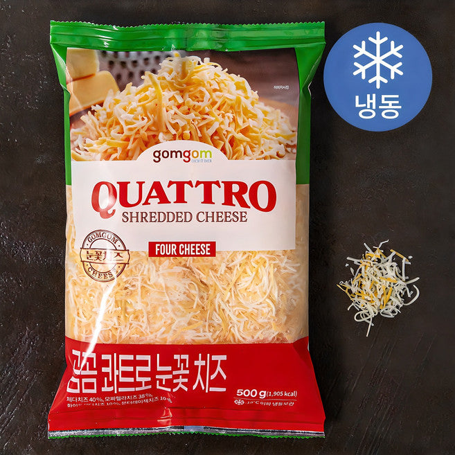 GuamPick Kwateu Nunkkot Cheese ( Frozen ), 500 g, 1 Pack (곰곰 콰트로 눈꽃치즈 (냉동), 500g, 1개)