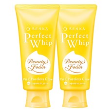 Senka Perfect Hwip Vitamin Ssi Packets Eoriseu Glow Peu Cleansing Foam , 100 g, 2 Pack (센카 퍼펙트 휩 비타민씨 포어리스 글로우 에프 클렌징폼, 100g, 2개)