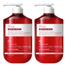 Polmediseun Deep Red Large Size All-in-One Foam Cleanser , 510 ml, 2 Pack (폴메디슨 딥레드 대용량 올인원 폼클렌징, 510ml, 2개)