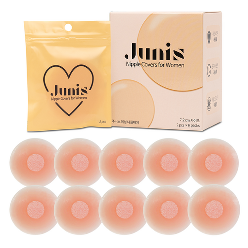 Juniseu Yeoseong Silrikon Nipeulpaechi Wonhyeong , 10 Pack (주니스 여성 실리콘 니플패치 원형)