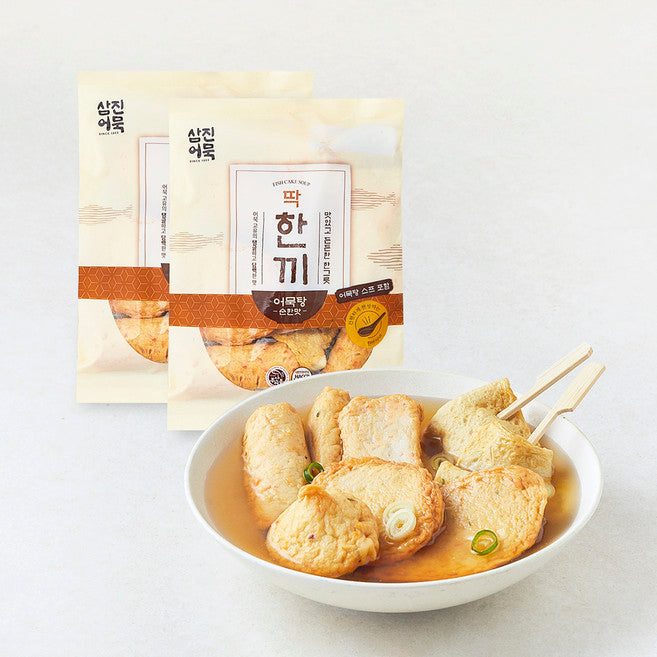 Samjin Fish Cake Ttak Kki Fish Cake Tang Mild , 308 g, 2 Pack (삼진 딱 끼 탕)