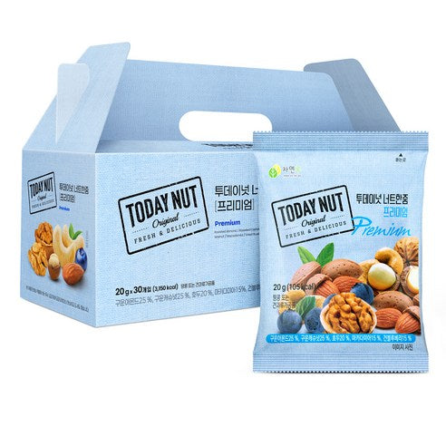 Tudeneot Neoteujum Gyeon Seonmul Set 30 Pack 600 g, 1 Set (투데이넛 너트한줌 프리미엄 견과 선물세트 30개입 600g, 1세트)