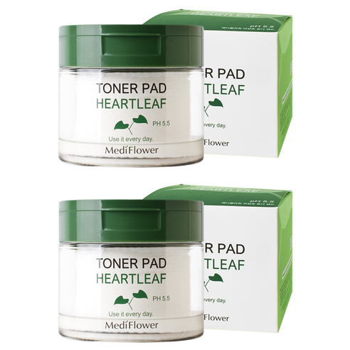 Medipeulrawo Eoseongcho Toner Paedeu 180 ml, 60 Sheets Pack , 2 Pack (메디플라워 어성초 토너 패드 180ml, 60매입, 2개)