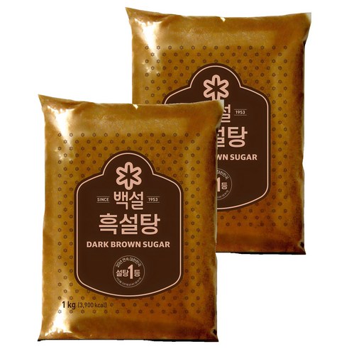 Baekseol Brown Sugar , 1 kg, 2 Pack (백설 흑설탕, 1kg, 2개)