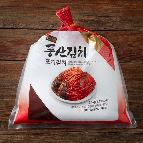 Pungsan Whole Napa Kimchi , 2.5 kg, 1 Pack (풍산 포기김치, 2.5kg, 1개)