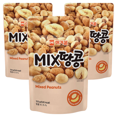 Meogeobon Mikseuttangkong , 100 g, 3 Pack (머거본 믹스땅콩, 100g, 3개)