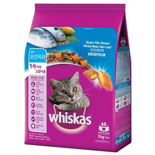 Wiseukaseu Goyang Packets Ket Ocean Piswi Gineungseong Saryo , Nunmul Pack Seon / Nungeongang , 3 kg, 1 Pack (위스카스 고양 켓 피쉬 기능성 사료 눈물 선 눈건강)