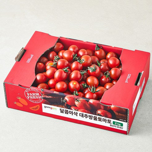 GuamPick Dalkom Crunchy Daechu Cherry Tomato , 2 kg, 1 Pack (곰곰 달콤아삭 대추방울토마토, 2kg, 1개)