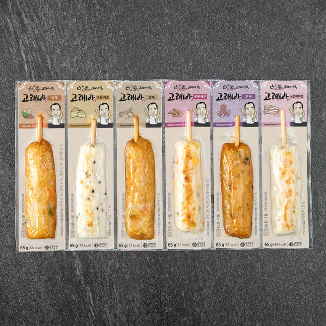 Goraesa Fish Cake Goraeba 6 Types Set , 390 g, 1 Set (고래사 고래바)