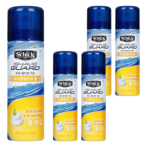 Swikeu Swebeudeu Wash & Swebing Foam , 210 g, 5 Pack (쉬크 쉐브드 쉐빙)