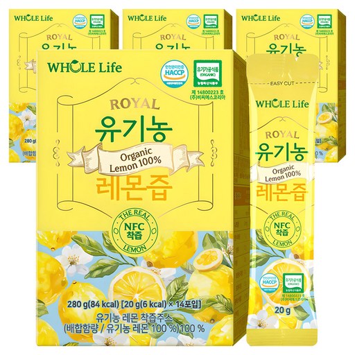 WHOLELIFE Organic Lemon Jeup 14 p, 280 g, 4 Pack (즙)