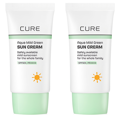 Gimjeongmunal Rasenseu Kyueo Akua Madeu Green Sunscreen SPF 50+ PA++++, 40 ml, 2 Pack (김정문알 라센스 큐어 아쿠아 마드)