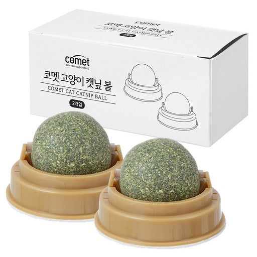 Komet Goyang Kaetnip Bol , 2 Pack (코멧 고양 캣닢 볼)