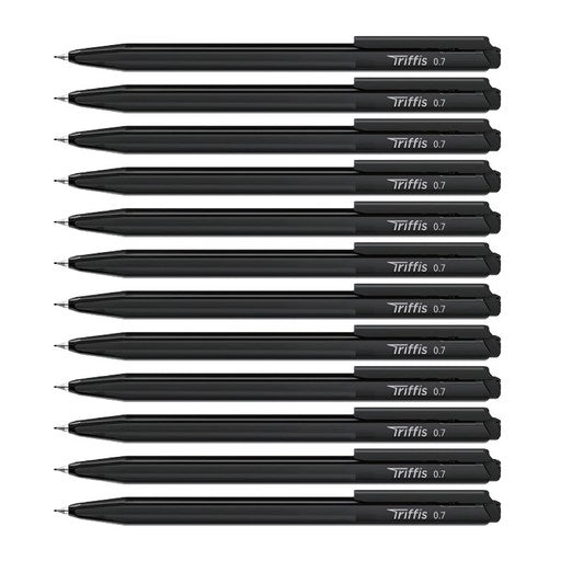 Monami Teuripiseu Samgak Bolpen 0.7 mm, Black , 12 Pack (모나미 트리피스 삼각 볼펜)
