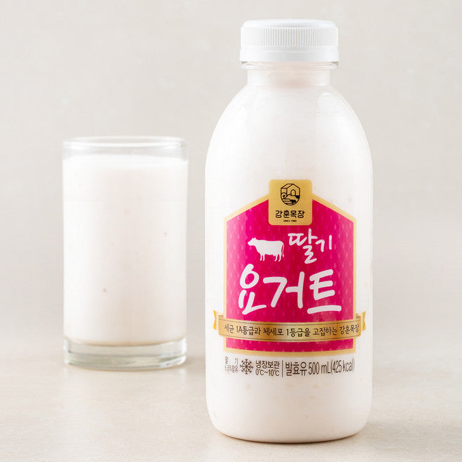 Ganghun Farm Suje Yogurt Strawberry , 500 ml, 1 Pack , 1 Pack (강훈목장 수제요거트 딸기, 500ml, 1개입, 1개)
