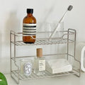 Jimol 2 Dan Stainless Sunap Seonban Jubang Yoksil Dayong Jeongridae , Silver , 1 Pack (이지몰 2단 스텐 수납 선반 주방 욕실 다용도 정리대, 실버, 1개)