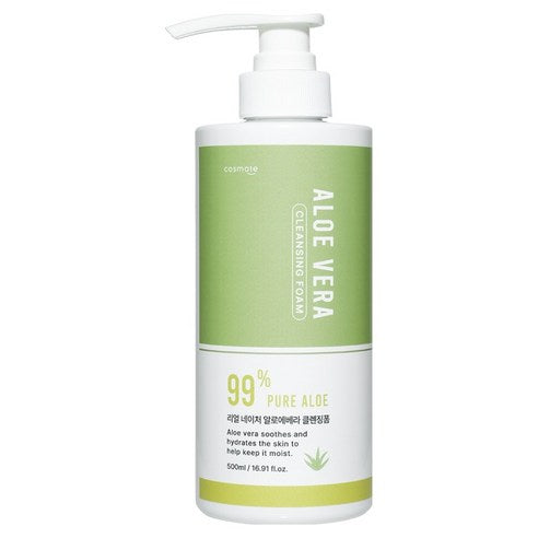 Koseumeteu Rieol Cheo Albera Cleansing Foam , 1 Pack , 500 ml (코스메이트 리얼 네이처 알로에베라 클렌징폼, 1개, 500ml)