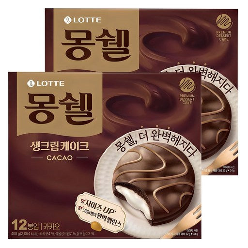 Moncher Fresh Cream Kekeu Kakao , 408 g, 2 Pack (케크 카카오)