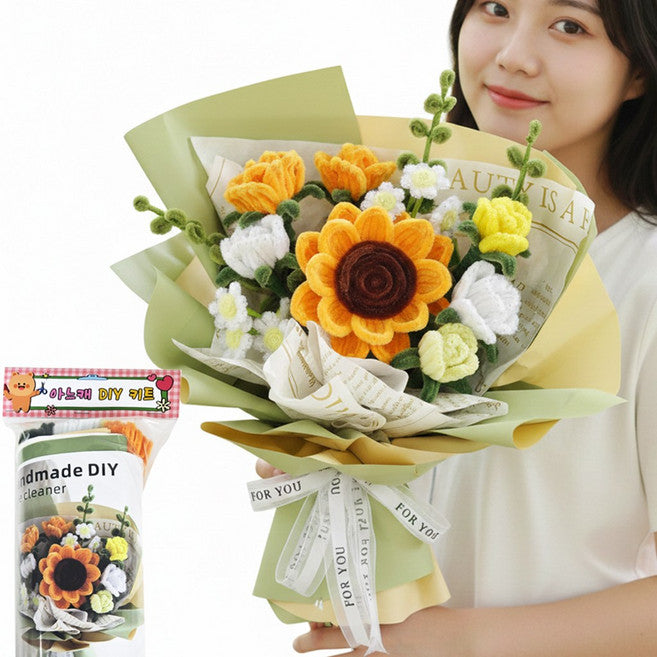 Aneukae Moru Kkotdabal Mandeulgi Kiteu Pack Haksik Joleopsik DIY Jaeryo , Haebaragimikseu , 1 Pack (아느캐 모루 꽃다발 만들기 키트 입학식 졸업식 DIY 재료, 해바라기믹스, 1개)