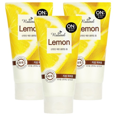Ondeo Body Deo Natural Lemon Santteut Cleansing Foam , 120 g, 3 Pack (온더바디 더 내추럴 레몬 산뜻한 클렌징 폼, 120g, 3개)