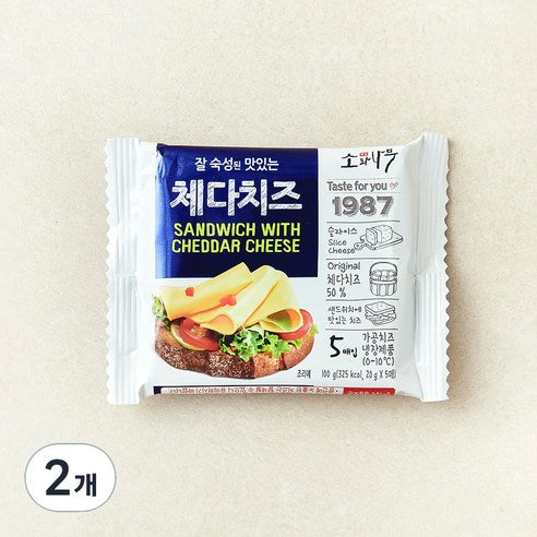 Dongwon Sonamu Cheda Cheese , 20 g, 5 Pack Pack , 2 Pack (동원 소와나무 체다치즈, 20g, 5개입, 2개)