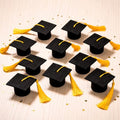 Patisyo Mini Haksamo Sheets Sik Mohyeong , Yellow , 10 Pack (파티쇼 미니 학사모 장식 모형, 옐로우, 10개)