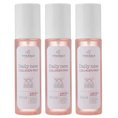 Bitahal Gold Collagen An Pack Mist , 100 ml, 3 Pack (비타할로 골드 콜라겐 안개 미스트, 100ml, 3개)