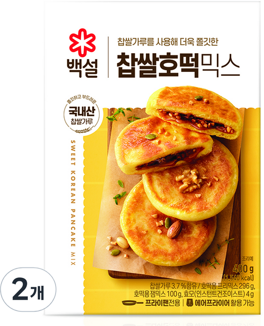 Baekseol Glutinous Rice Ho Rice Cake Mikseu , 400 g, 2 Pack (백설 호 믹스)