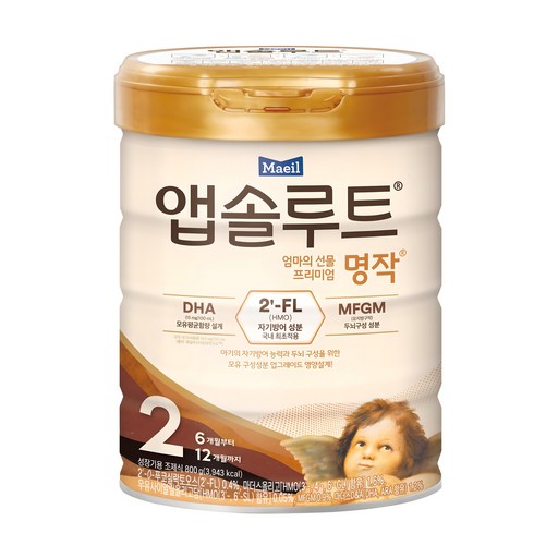 Aepsolruteu Myeongjak Bunyu 2 Dangye , 800 g, 1 Pack (앱솔루트 명작 분유 단계)