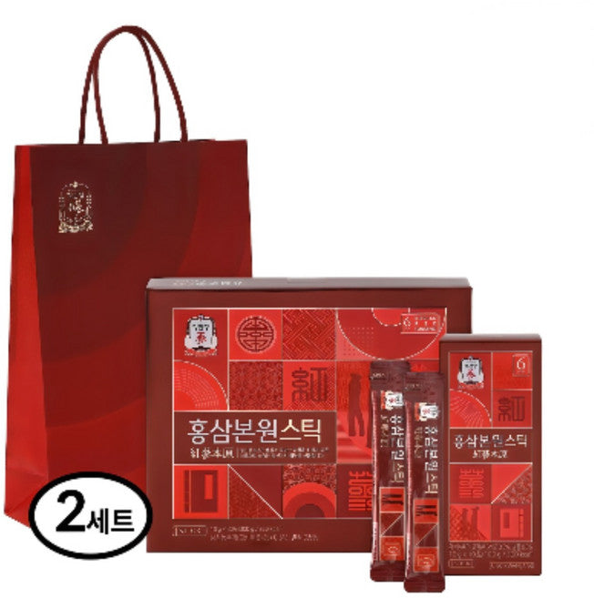 KGC Red Ginseng Bonwon Stick 6 Geun Red Ginseng Seonmul Set , 10 g, 60 Pack (정관장 홍삼본원스틱 6년근홍삼 선물세트, 10g, 60개)
