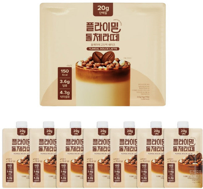 Peulramil Protein Swekeu Dolcheratte , 7 Pack , 45 g (플라이밀 단백질 쉐이크 돌체라떼, 7개, 45g)